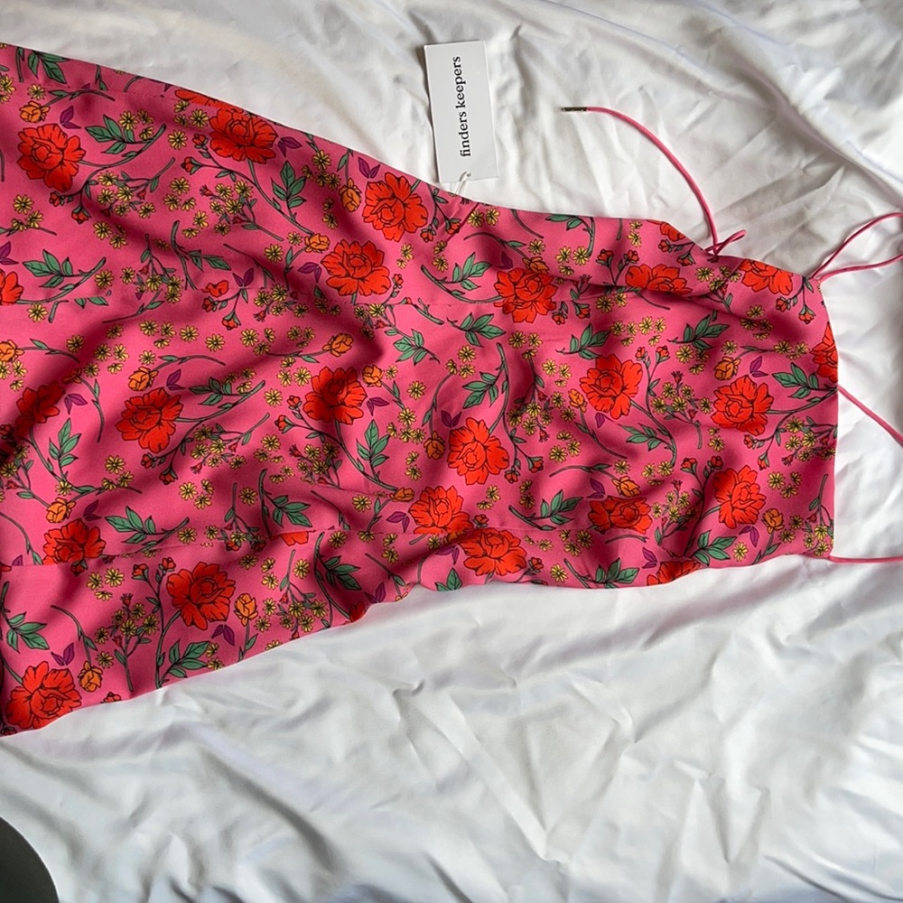 Finders Keepers Hanna Fuscia Floral Mini Dress size 8/L